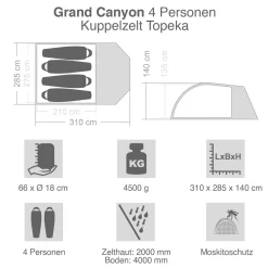 4 Personen Kuppelzelt Topeka 4