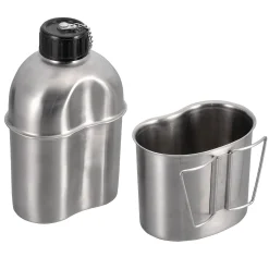 Edelstahl Feldflasche mit Becher