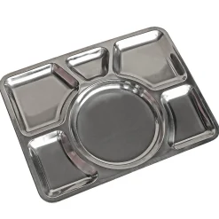 Edelstahl Kantinenplatte 6-fach