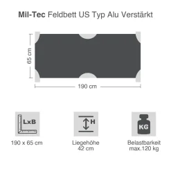 Feldbett US Typ Alu verstärkt