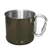 Karabinerbecher Edelstahl 500 ml oliv