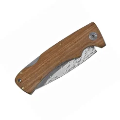 Klappmesser m. Holzgriff und Hammerschlagklinge