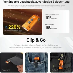 LED Mini-Taschenlampe TIP 3 - 720 Lumen, MCT