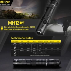 LED Taschenlampe MH12 V2 - 1200 Lumen