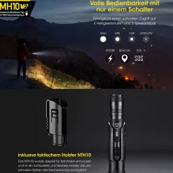 LED Taschenlampe MH10 V2 - 1200 Lumen