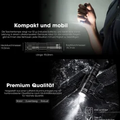 LED Taschenlampe MT1A PRO - 800 Lumen