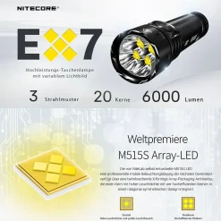 LED-Hochleistungstaschenlampe EX7 - 6000 Lumen