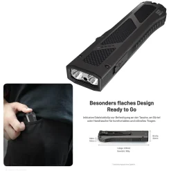 LED-Taschenlampe EDC17 - 1500 Lumen UV und Laser