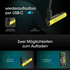 Li-Ion Akku 14500 - 1100mAh USB-C - NL1411R
