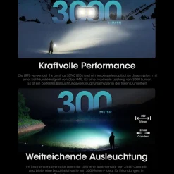 LR70 - 3000 Lumen - Taschenlampe, Powerbank, Laterne