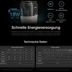 LR70 - 3000 Lumen - Taschenlampe, Powerbank, Laterne