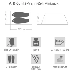 2-Mann-Zelt Minipack