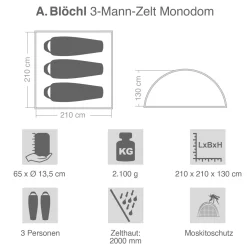 3-Mann-Zelt Monodom
