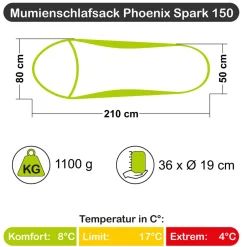 Mumienschlafsack Phoenix Spark 150