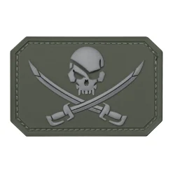 Patch 3D Skull with Swords PVC m. Klett