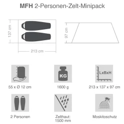 2-Personen-Zelt Minipack