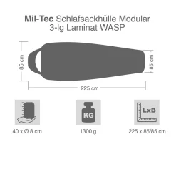 Schlafsackhülle modular 3-LG Laminat
