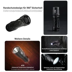 Tactical LED Taschenlampe MT1C Pro - 1000 Lumen
