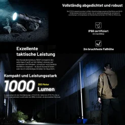 Tactical LED Taschenlampe MT1C Pro - 1000 Lumen