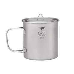 Titan Becher mit Klappgriff und Deckel