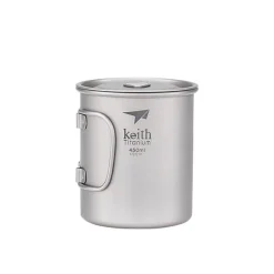 Titan Becher mit Klappgriff und Deckel