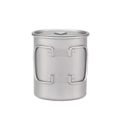 Titan Becher mit Klappgriff und Deckel
