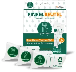 Unisex Taschen-WC 3 x 600 ml Pinkelbeutel