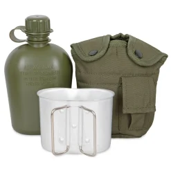US Feldflasche m. Becher u. Hülle