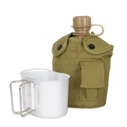 US Feldflasche m. Becher u. Hülle