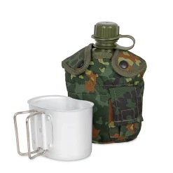 US Feldflasche m. Becher u. Hülle