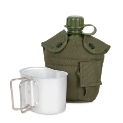 US Feldflasche m. Becher u. Hülle
