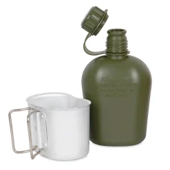 US Feldflasche m. Becher u. Hülle