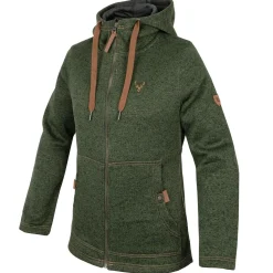 Womens Strickfleece Jacke mit Kapuze