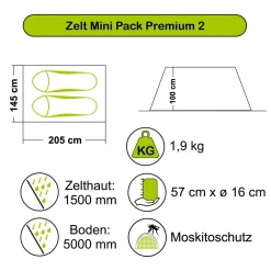 Zelt Mini Pack Premium 2