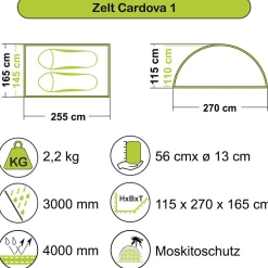 Zweimannzelt Cardova 1